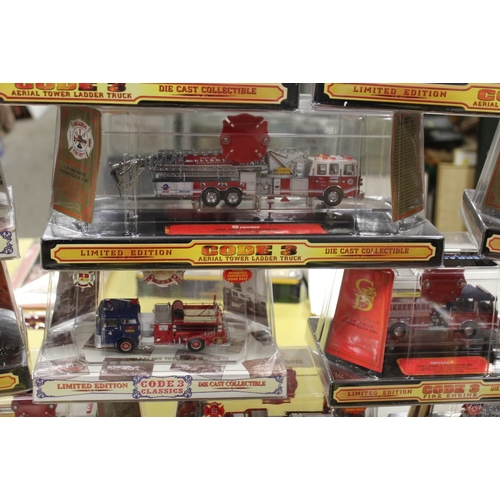 101 - TWENTY SEVEN BOXED CODE 3 FIRE ENGINES, all limited edition, to include Washington DC Ladder truck, ... 