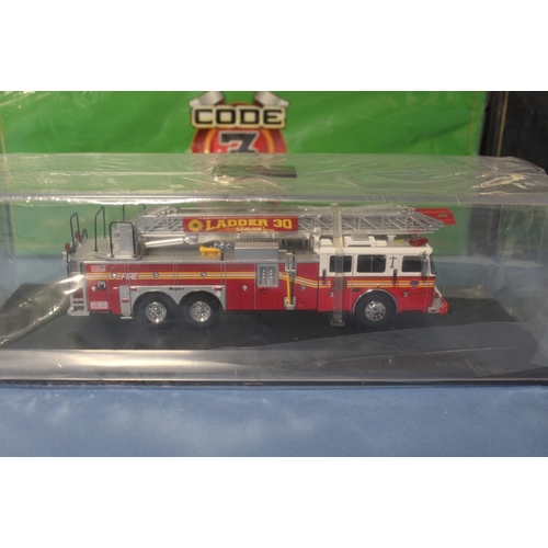 102 - SEVEN BOXED CODE 3 FIRE ENGINES, all 1:64 scale, all limited edition, to include Boston Fire Departm... 