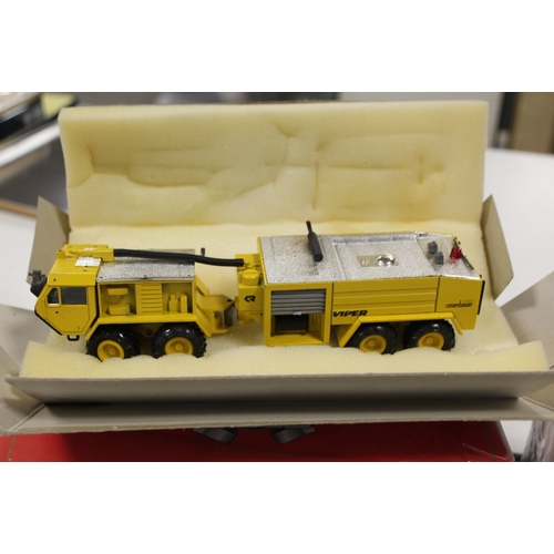 105 - ELEVEN BOXED FIRE ENGINES - VARIOUS MAKES AND SCALES, to include Code 3 x 2, Pierce, Siku x 2, E-One... 