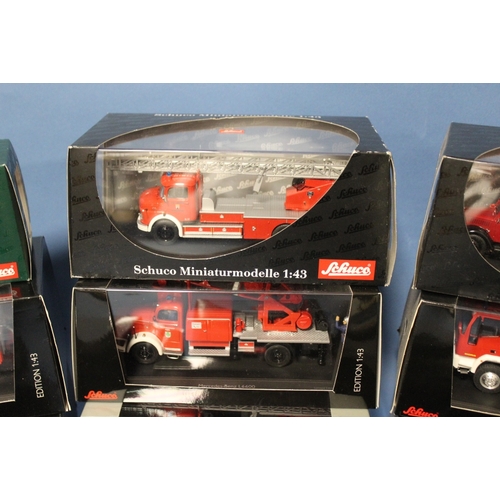 121 - FIFTEEN BOXED SCHUCO EMERGENCY SERVICE VEHICLES, some limited edition, mostly 1:43 scale