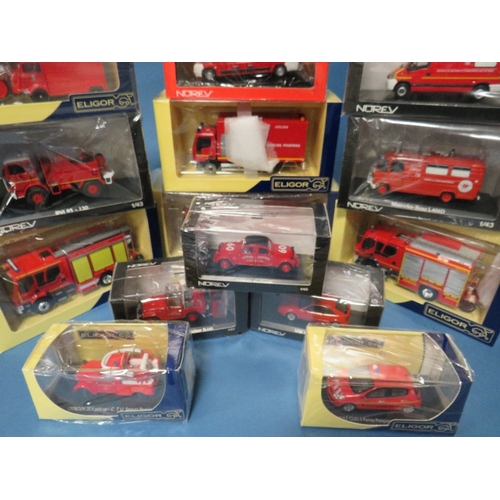 160 - SEVEN BOXED ELIGOR EMERGENCY SERVICES VEHICLES, together with seven boxed Norev 1:43 scale emergency... 