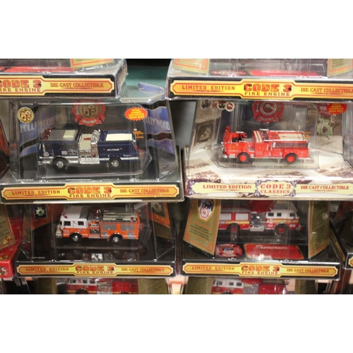 74 - TWENTY SEVEN BOXED CODE 3 LA FRANCE FIRE ENGINES, all limited edition, various sizes - small, medium... 