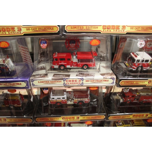 76 - EIGHTEEN BOXED CODE 3 COLLECTIBLES FIRE ENGINES, all limited editions, to include Mississauga Fire D... 