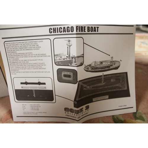 80 - A BOXED CODE 3 COLLECTIBLES 1:136 SCALE LIMITED EDITION FIRE BOAT, Chicago Fire Department, together... 