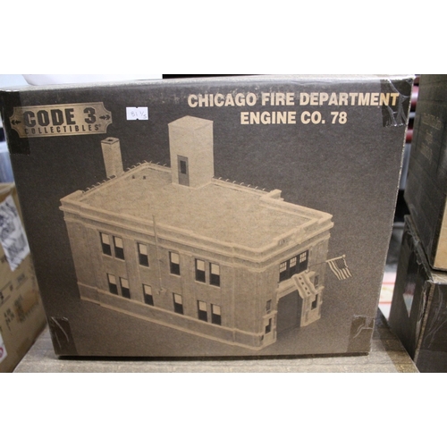 81 - FIVE BOXED CODE 3 COLLECTIBLES FIRE HOUSES, Chicago, New York x 2 etc.