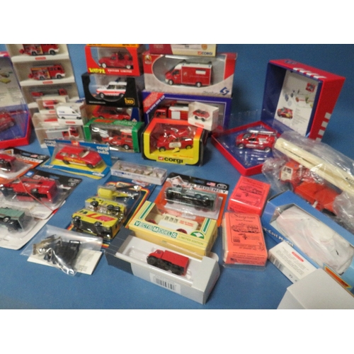 96 - THIRTY FIVE BOXED AND CARDED EMERGENCY SERVICES VEHICLES, by Corgi, Norev, Siku, Gama, matchbox, Lle... 