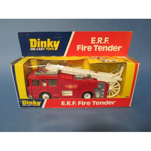 99 - A BOXED VINTAGE DINKY ERF 266 FIRE TENDER, together with a boxed vintage Dinky 271 Ford Transit Fire... 