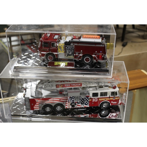 142 - TEN CASED CODE 3 COLLECTABLES FIRE ENGINES, to include FDNY Ten Truck, Skywalker Ranch, Ontario, Chi... 