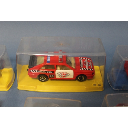 52 - TEN CASED EMERGENCY SERVICE VEHICLES, by Guiloy, Guisval and Mira