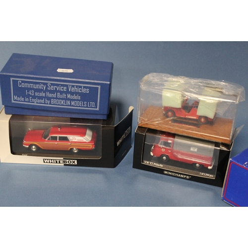 55 - FIVE BOXED VEHICLES, to include Lansdown 1965 Austin gypsy, Brooklin SV01 1948 Ford Fire Truck, Whit... 