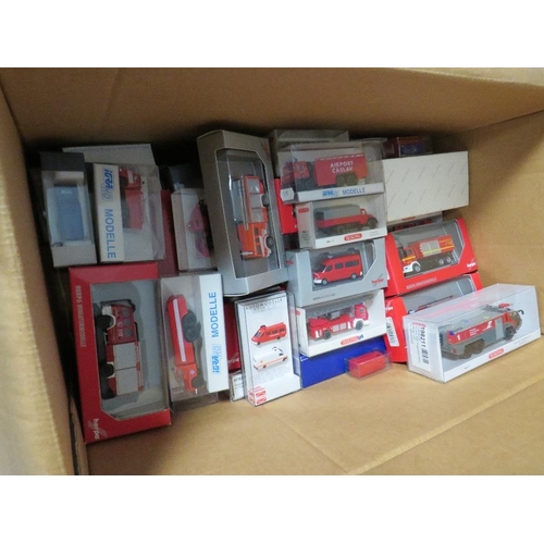 188 - CIRCA ONE HUNDRED AND FORTY BOXED VEHICLES AND PEOPLE MODELS, mainly emergency service vehicles, by ... 