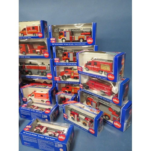 190 - TWENTY ONE BOXED VEHICLES BY SIKU, mainly fire related some 1:50 scale, some 1:87 scale