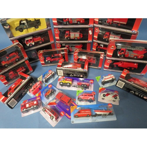 196 - TWENTY BOXED SOLIDO EMERGENCY SERVICES VEHICLES, together with eleven carded Siku mainly emergency s... 