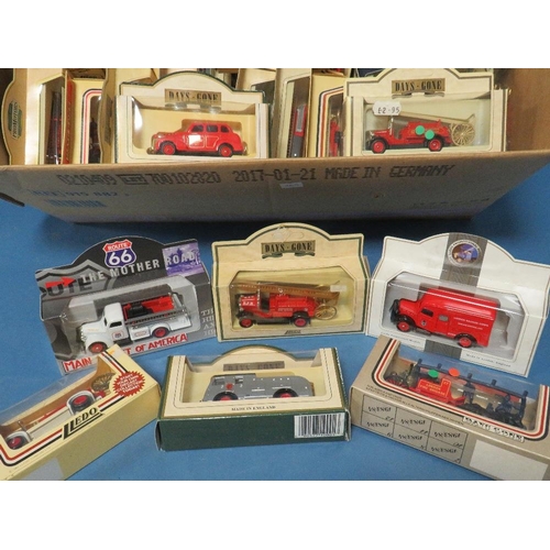 209 - SIXTY BOXED DAYS GONE AND LLEDO FIRE ENGINES, to include horse drawn, Vanguards, etc., contained in ... 