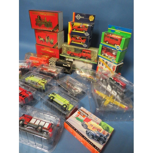 220 - THREE BOXED MATCHBOX SPECIAL EDITION FIRE ENGINES, 1905 Busch, 1880 Merryweather Greenwich, 1936 Ley... 