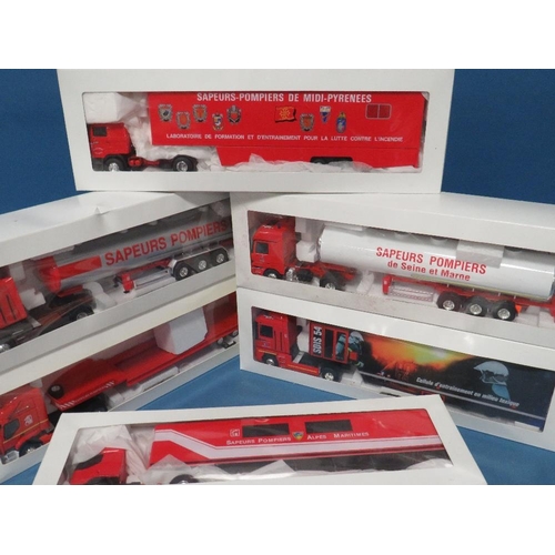 244 - EIGHT BOXED ELIGOR FIRE ENGINES, mostly 1:43 scale