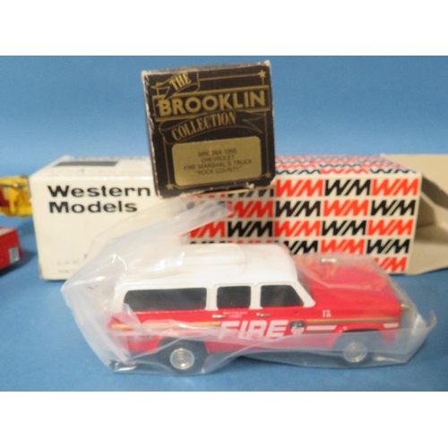 251 - BOXED BROOKLYN WHITE METAL ROCK COUNTY EMERGENCY VEHICLE, boxed Western Models Chevrolet C10 suburba... 