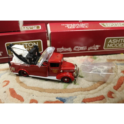 207 - SIXTEEN BOXED ASHTON MODELS FIRE ENGINES, to include Tuxedo Cheverly 1952 Mack rescue truck, Lambert... 