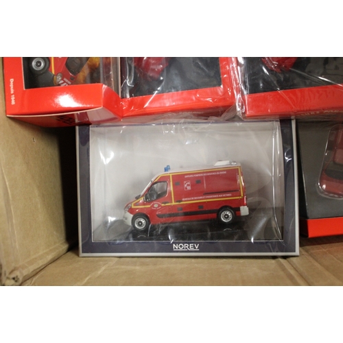 217 - OVER FIFTY BOXED NOREV EMERGENCY SERVICES VEHICLES, mostly 1:43 scale