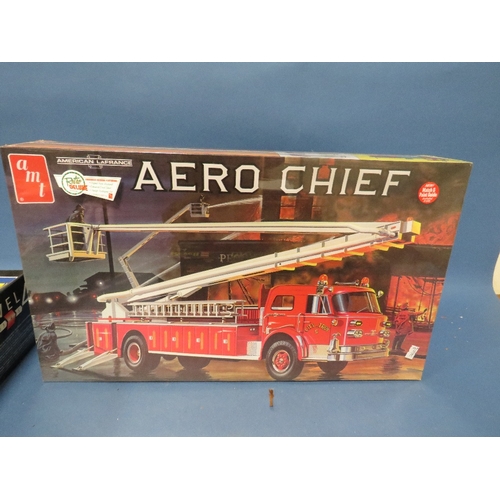 260 - FOUR FIRE ENGINE MODEL KITS, Revell Man TGM Schlingmann HFL 20 Varus 4 x 4, 1:24 scale, Revell Merce... 