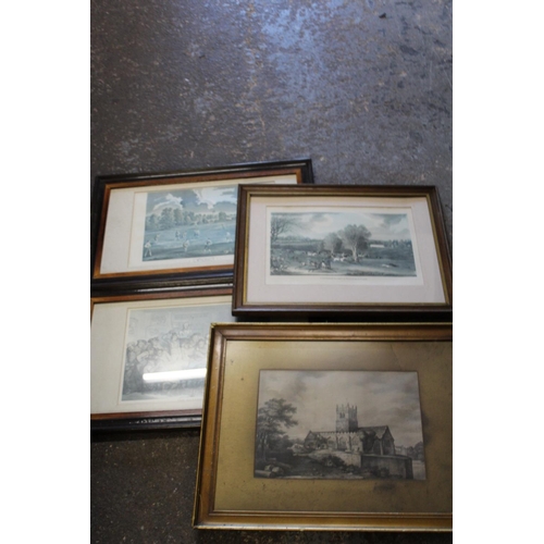 19 - A LARGE QUANTITY OF FRAMED AND GLAZED PICTURES, PRINTS AND ENGRAVINGS ETC