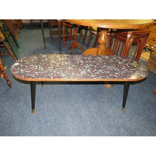 755 - A MID-CENTURY FORMICA TOPPED COFFEE TABLE