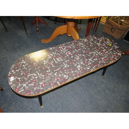 755 - A MID-CENTURY FORMICA TOPPED COFFEE TABLE