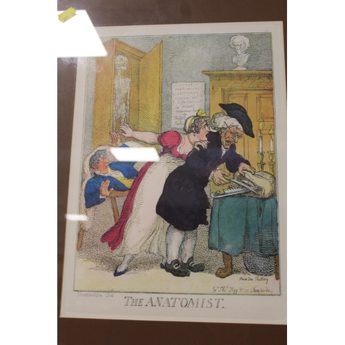 25 - A SET OF FOUR FRAMED AND GLAZED ROWLANDSON COLOURED PRINTS