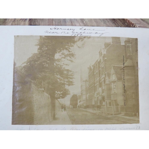 101 - J. MAY. Street scene 'Hornsey Lane Near Archway', together with two sepia newspaper photos signed an... 