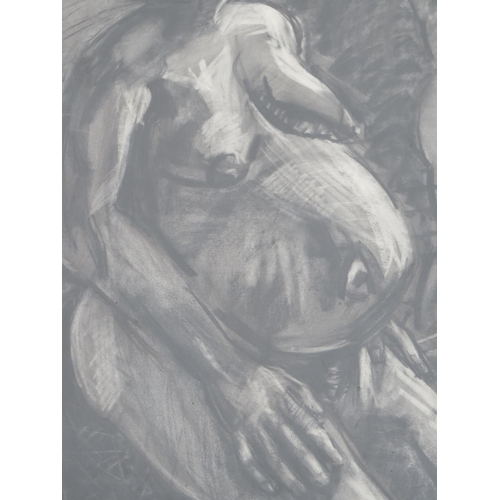 11 - CEDRIC TITCOMBE, Study of two pregnant female nudes, signed lower right and dated 1990 on label vers... 