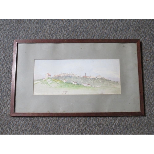 114 - (XIX-XX). Four watercolours - a study of Sienna May 1882, unsigned , framed and glazed, 14 x 33 cm, ... 