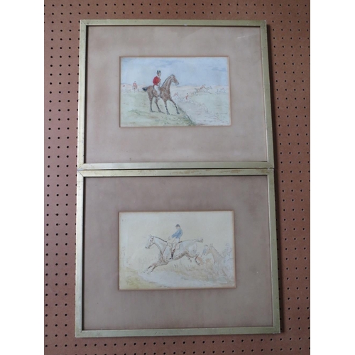 116 - (XIX-XX). A pair of British school hunting scenes, unsigned, watercolours, framed and glazed, 14 x 2... 