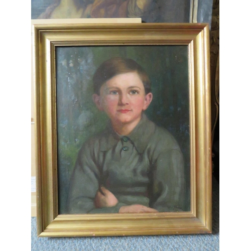 129 - GEORGE PHOENIX (1863-1935). Portrait study of a young boy, signed lower right and dated '22, oil on ... 