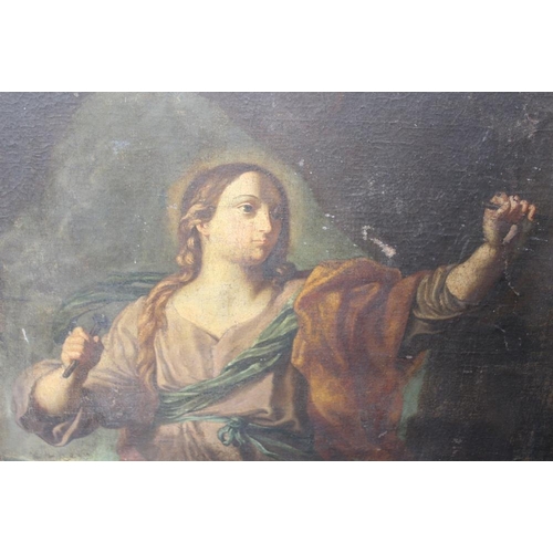 133 - ITALIAN SCHOOL (LATE 17TH CENTURY). Possibly Saint Helen, oil on canvas, framed, 93 x 66 cm  A/FCond... 