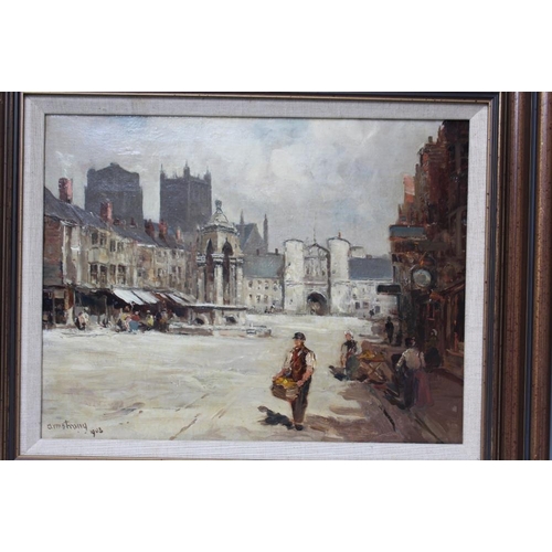 166 - ARMSTRONG (XX-XIX). An impressionist street scene with a figure in the foreground, singed lower left... 