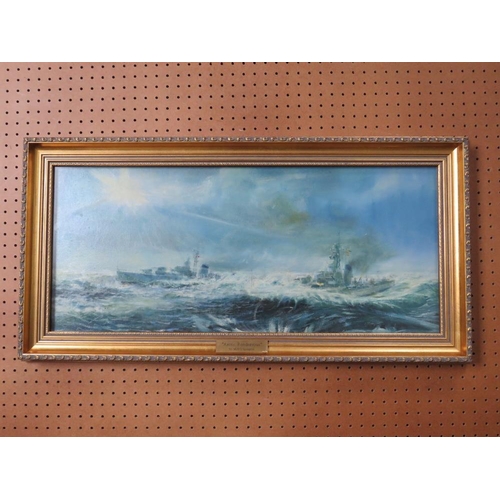 169 - M.H.G. SPURGEON (XX). Study of two battleships in a heavy sea 'Arctic Rendezvous'. signed and inscri... 