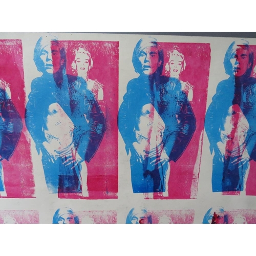 17 - AFTER ANDY WARHOL (XX). Pop art poster, ten studies of Marilyn Monroe and Andy Warhol, see verso, un... 