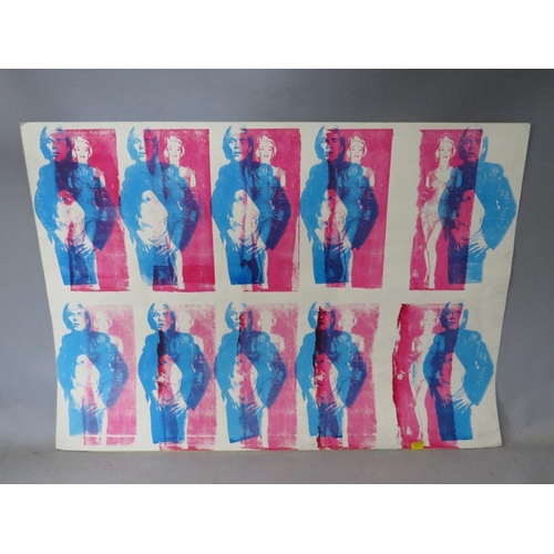 17 - AFTER ANDY WARHOL (XX). Pop art poster, ten studies of Marilyn Monroe and Andy Warhol, see verso, un... 