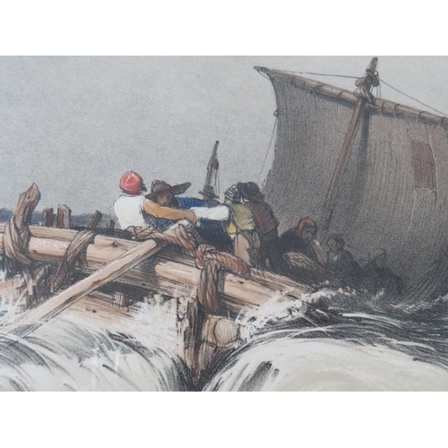 19 - AFTER COKE SMYTHE (b.1800). 'Rapids of St Lawrence', see verso, unsigned, coloured lithograph on pap... 