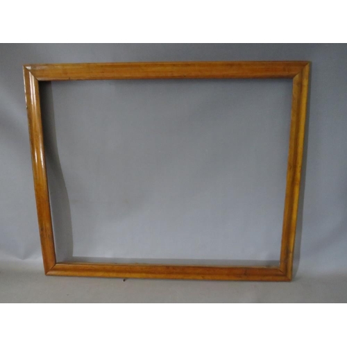 31 - A LATE 19TH / EARLY 20TH CENTURY MAPLE FRAME, frame W 5 cm, rebate 76 x 61 cm, together with two 20t... 