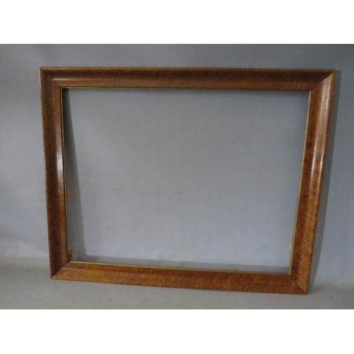 31 - A LATE 19TH / EARLY 20TH CENTURY MAPLE FRAME, frame W 5 cm, rebate 76 x 61 cm, together with two 20t... 