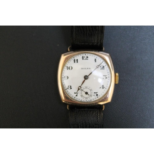 317 - ROLEX - A VINTAGE GENTS HALLMARKED 9 CARAT GOLD WRIST WATCH, Dia 3.25 cmCondition Report:ticks on wi... 