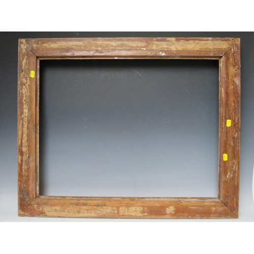 36 - A 19TH CENTURY GOLD WATTS FRAME, with acanthus leaf design to pouter edge - some restorations. frame... 