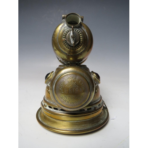 403 - A BRASS CASED JOSEPH LUCAS LUSTRA No.256 CARBIDE CYCLE LAMP