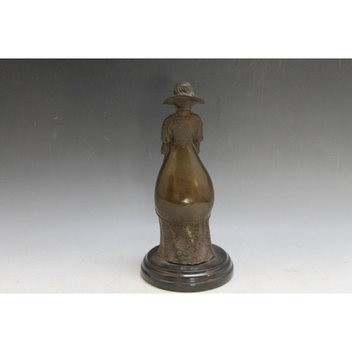 415 - A BRONZE STYLE FIGURE OF A YOUNG LADY HOLDING A BOOK, on a marble base, H 30 cm