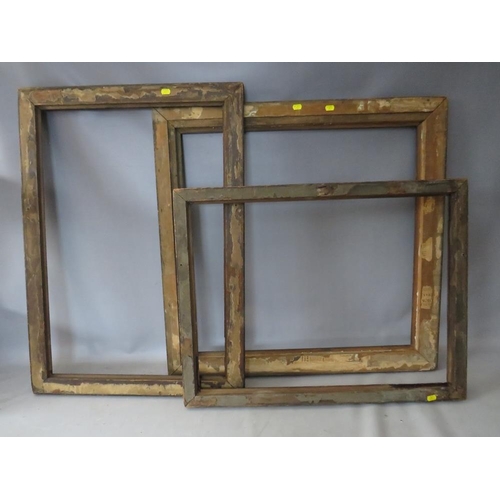 42 - THREE 19TH CENTURY ROSEWOOD FRAMES, average frame W 6 cm, smallest rebate 70 x 53 cm, largest rebate... 