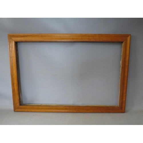 43 - THREE 19TH CENTURY MAPLE FRAMES WITH SLIPS, average frame W 4.5 cm, smallest rebate 69 x 44 cm, larg... 