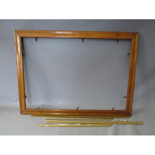 43 - THREE 19TH CENTURY MAPLE FRAMES WITH SLIPS, average frame W 4.5 cm, smallest rebate 69 x 44 cm, larg... 