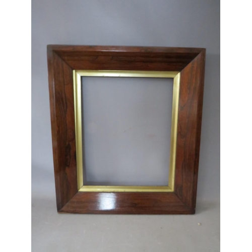 44 - THREE 19TH CENTURY ROSEWOOD FRAMES WITH SLIPS, average frame W 6.5 cm, smallest rebate 43 x 36 cm, l... 