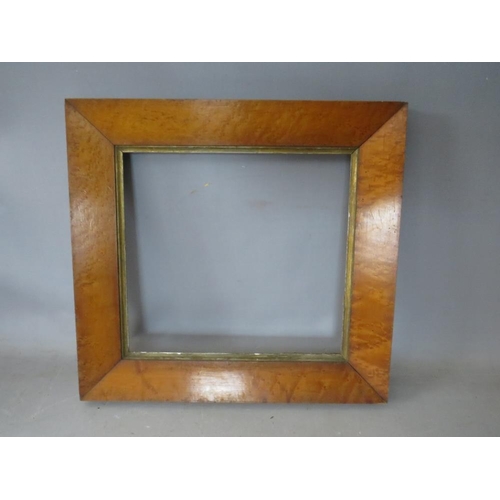 45 - TWO 19TH CENTURY MAPLE FRAMES WITH SLIPS, average frame W 5.5 cm, smallest rebate 32 x 30 cm, larges... 